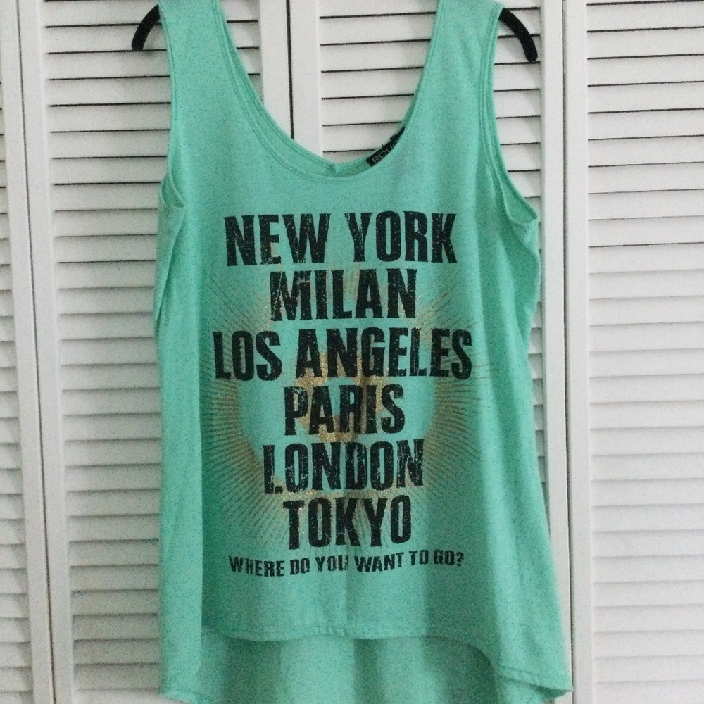 Turquoise High Low Racerback Tank